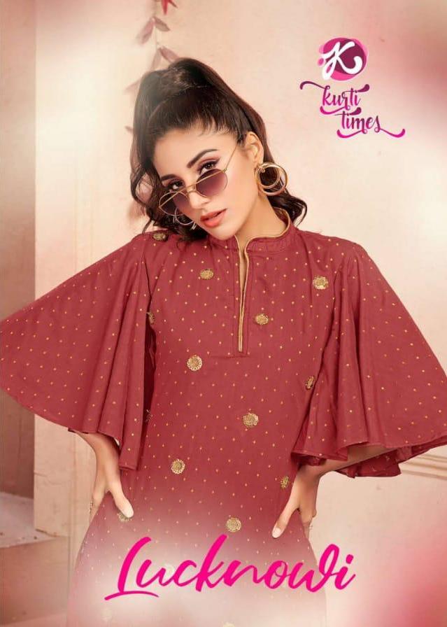 Kurti Times Present Lucknowi Chanderi Short Top With Bottom Concept