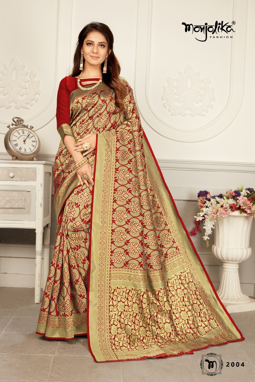 Manjolika Fashion Launch Vartika Vol 20 Woven Silk Traditional Look Saree