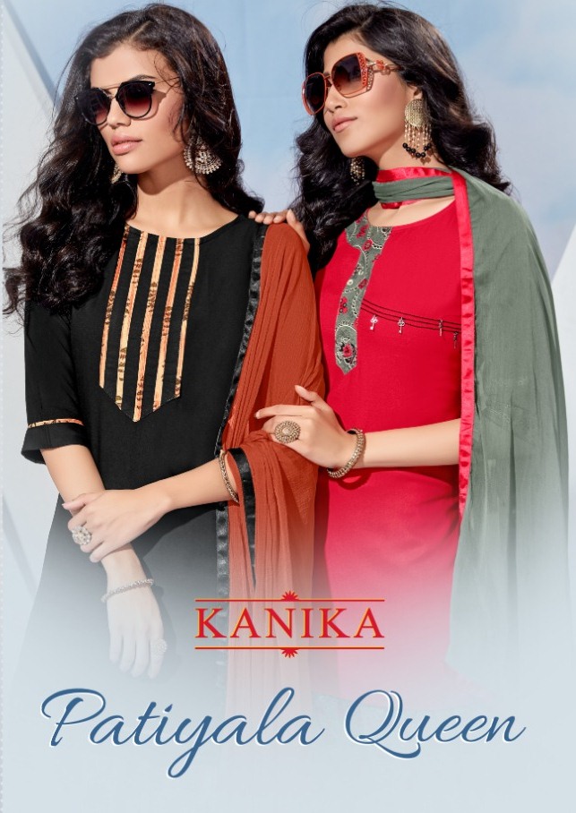 Patiyala Queen By Kanika Rayon Print Readymade Patiyala Style Suit Online Shopping