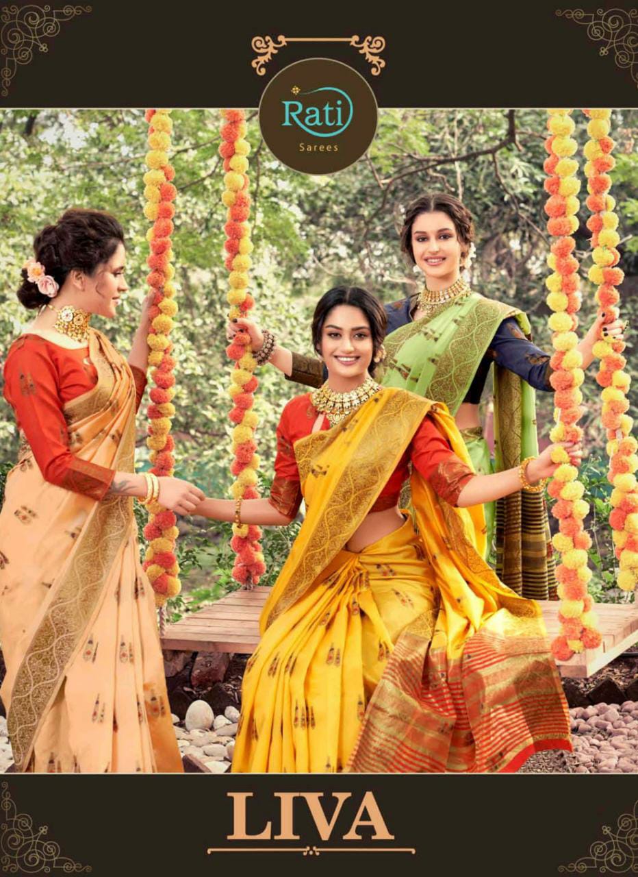 Rati Saree Launch Liva Latest Design Silk Looking Pretty Saree Wholesale Price
