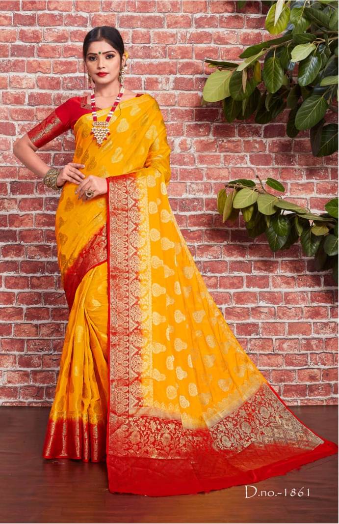 Rati Saree Launch Sarojini Traditional Wear Silk Designer Saree Wholesale Rate In Surat Market