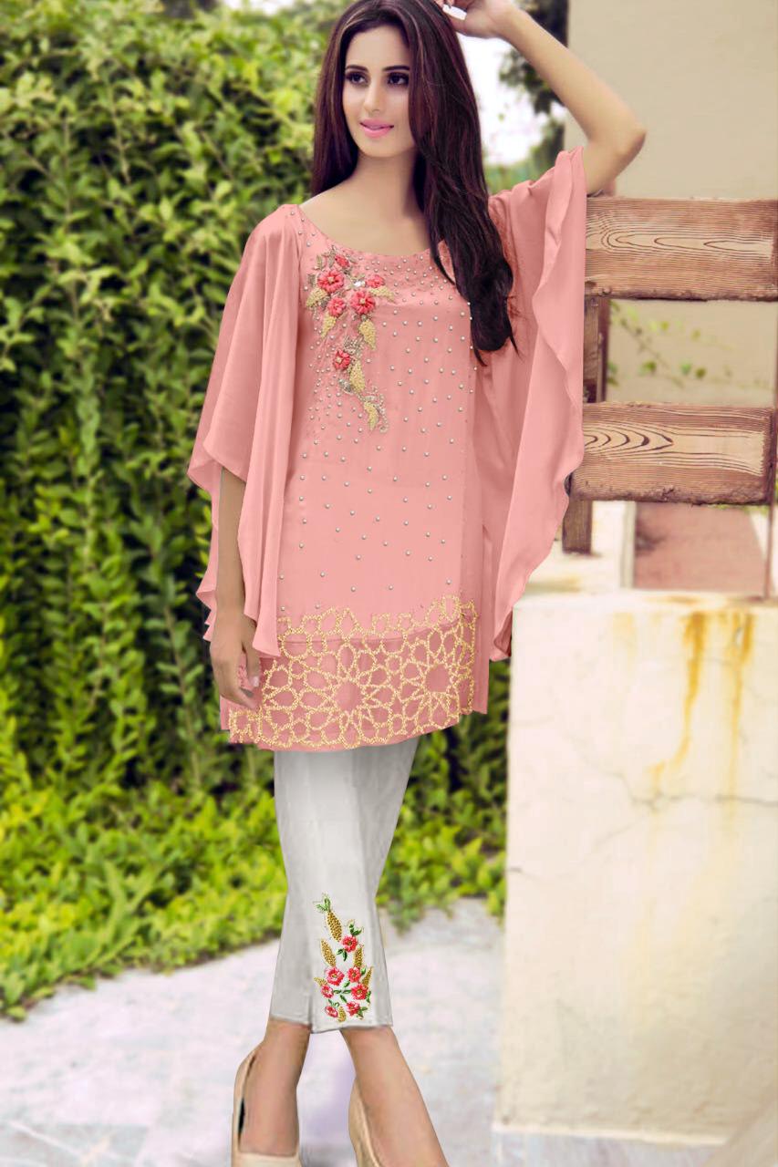 Safa Fashion Fab Luxury Pret Vol 4 Embroidered Tunic With Cigarette Pant Pair Wholesaler