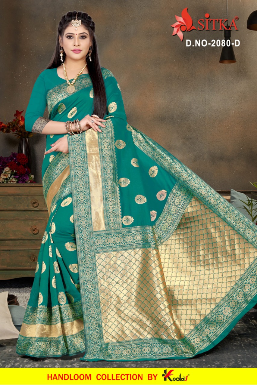 Sitka Present Taal 2080 Cotton Jacquard Silk Saree At Best Rate In Surat Market