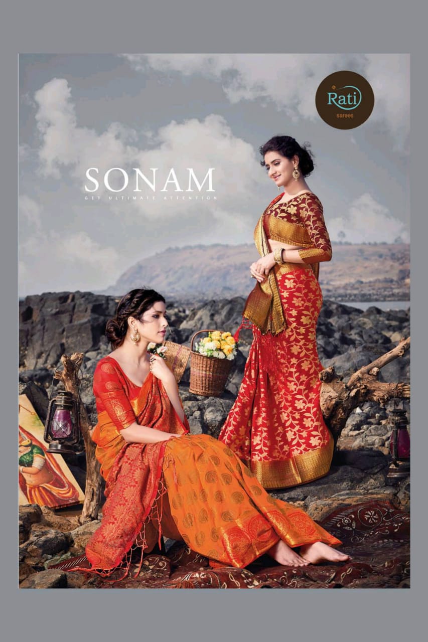 Sonam By Rati Traditional Wear Looking Beautiful Design With Print Silk Saree