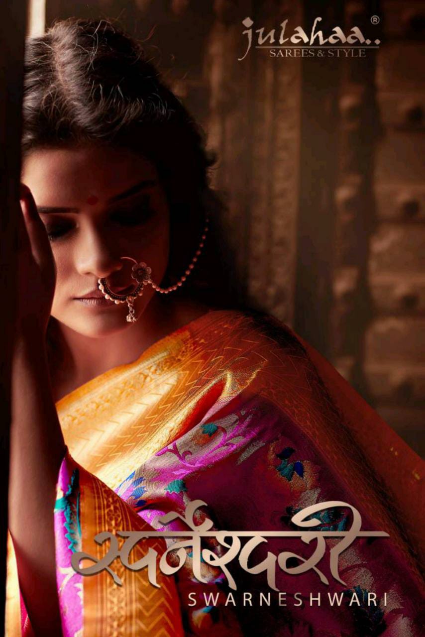 Swarneshwari By Julahaa Silk Heavy Look Elegant Ethnic Latest Designes Saree