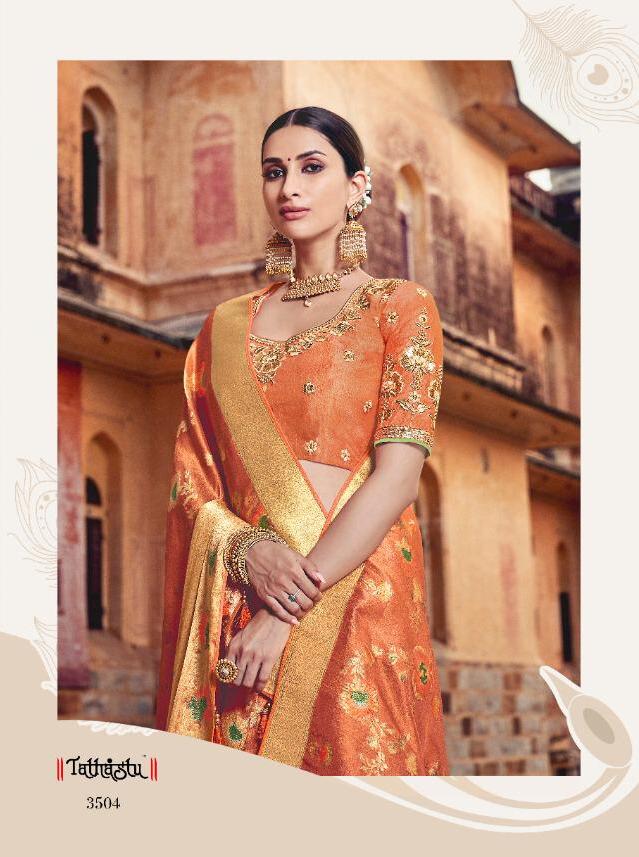Tathastu 3501-3509 Series Silk Festival Wear Ethnic Saree Designs Surat Supplier