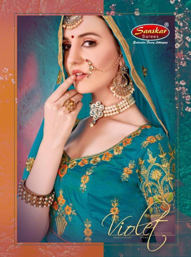 Violet By Sanskar Style Silk Embroidery Fancy Lehanga