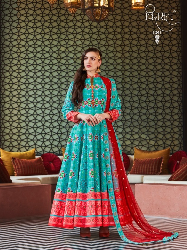 Virasat Vol 9 Silk Designer Gown Style Salwar Kameez Wholesaler