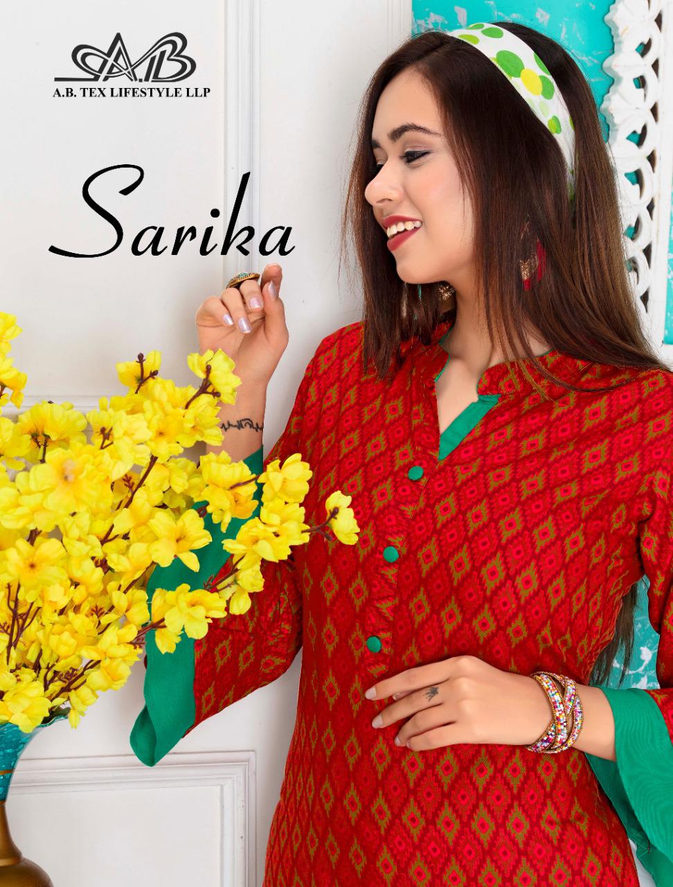A B Tex Lifestyle Launch Sarika Rayon Casual Top Wholesale Rate In Surat Market