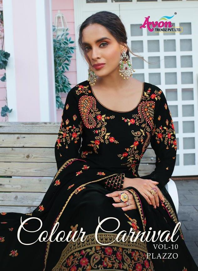 Avon Trendz Colour Carnival Vol 10 Soft Silk With Embroidery Plazzo Bottom Party Wear Suit