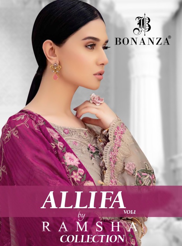 Bonanza Launch Allifa Vol 1 Heavy Georgette Exclusive Salwar Suits Online Exporter