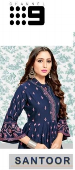 Channel 9 Launch Santoor Rayon Print Long Stylish Kurti Wholesaler In Surat