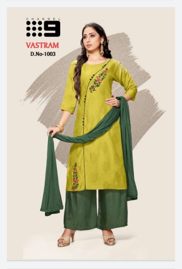 Channel 9 Vastram Chanderi Silk Modal Top With Exclusive Dupatta With Bottom Readymade Collections