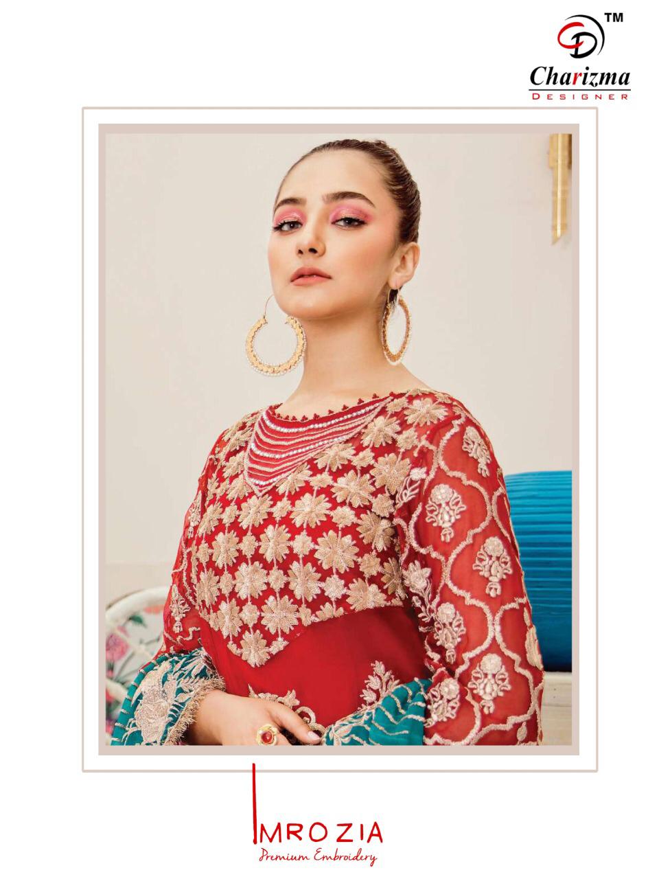 Charizma Designer Imrozia Georgette Net Fancy Embroidery Pakistani Suit Concept