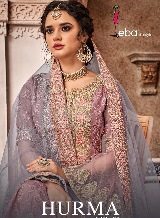 Eba Lifestyle Hurma Vol 33 Sharara Style Plazo Embroidered Dresses Exporter