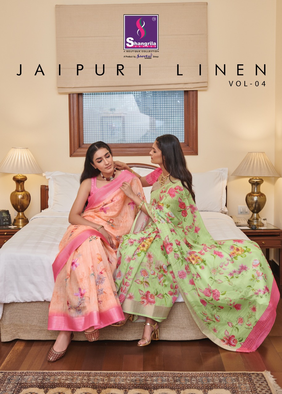 Jaipuri Linen Vol 4 By Shangrila Linen Cotton Saree Rich Collections