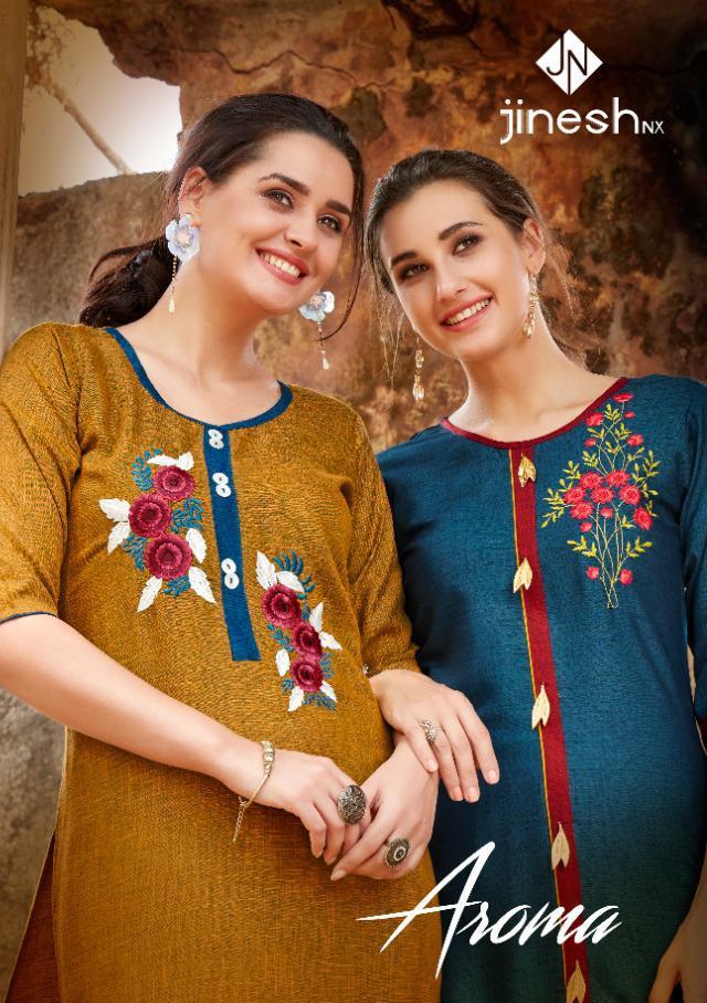 Jinesh Nx Aroma Rayon Handwork Kurti For Casual Wear Collection