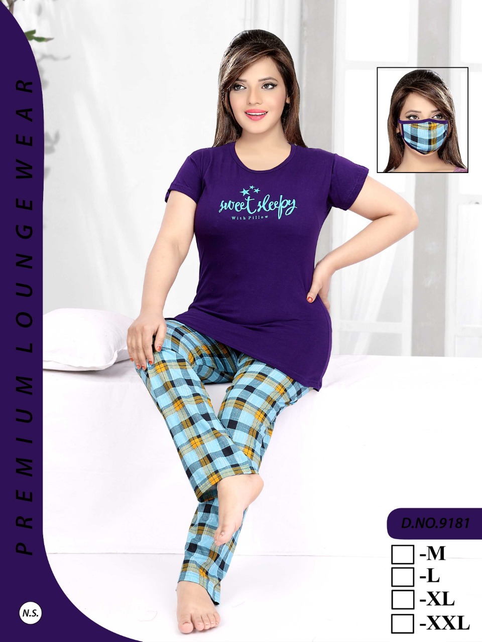 K4u Launch Night Suit With Mask Vol 816 Premium Hosiery Fancy Night Suit Wholesaler