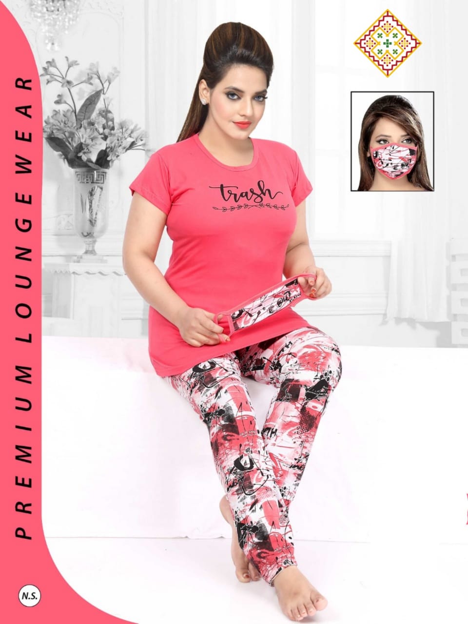 K4u Launched Night Suit With Mask Vol 3 Loungewear Hosiery Night Suits Wholesaler