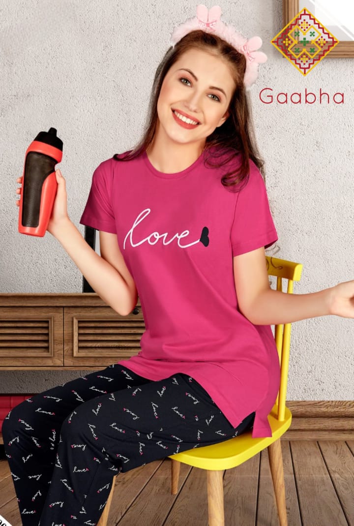 K4u Launching Sweet Dreams Vol 5 Night Wear Cotton Hosiery Tshirt With Pant Sets