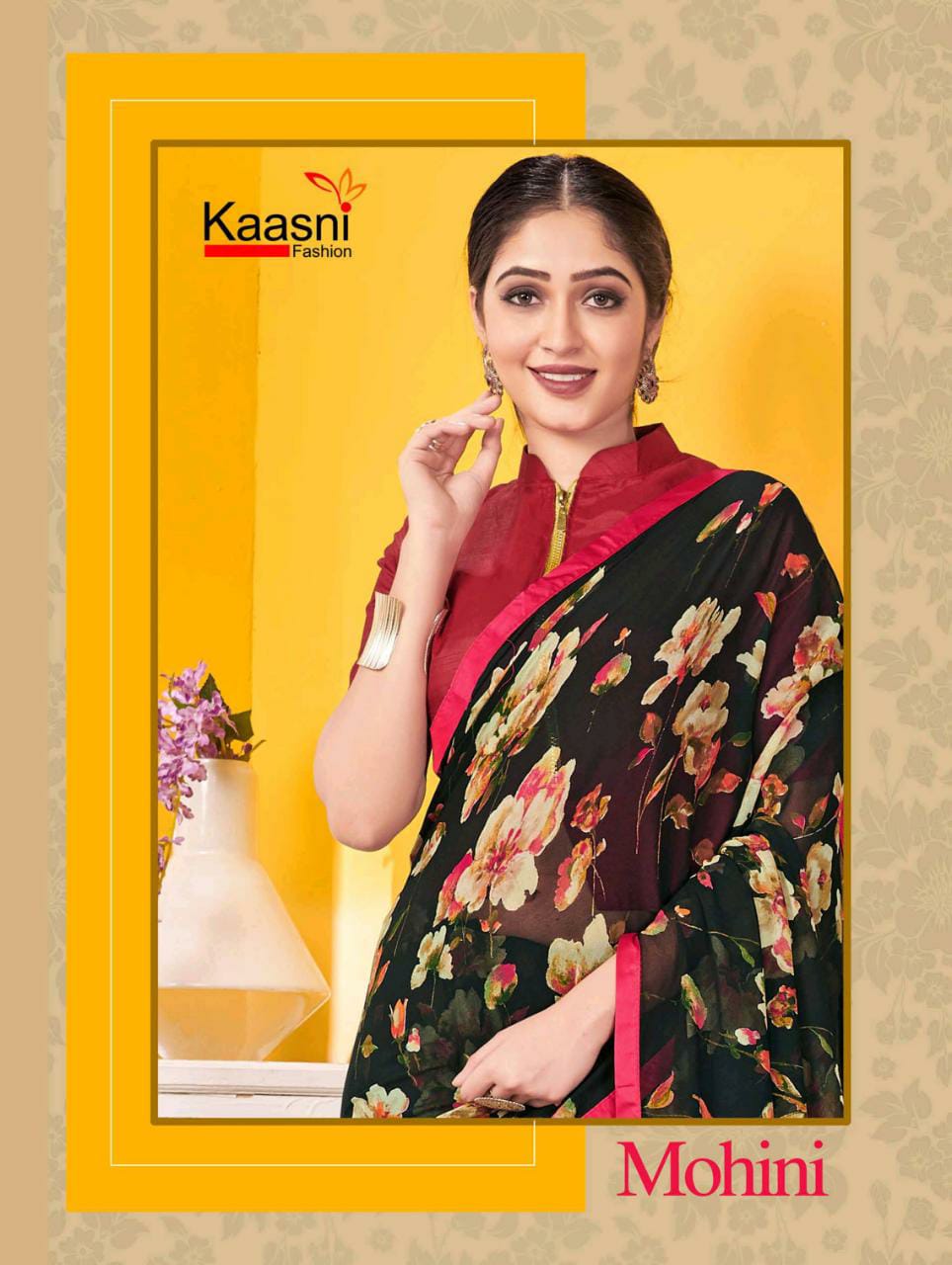 Kaasni Fashion Mohini Georgette With Border Casual Wear Saree Catalogs Collections