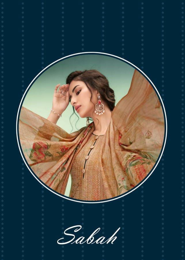 Karma Sabah 333-338 Series Muslin Embroidery Digital Print Heavy Salwar Suit