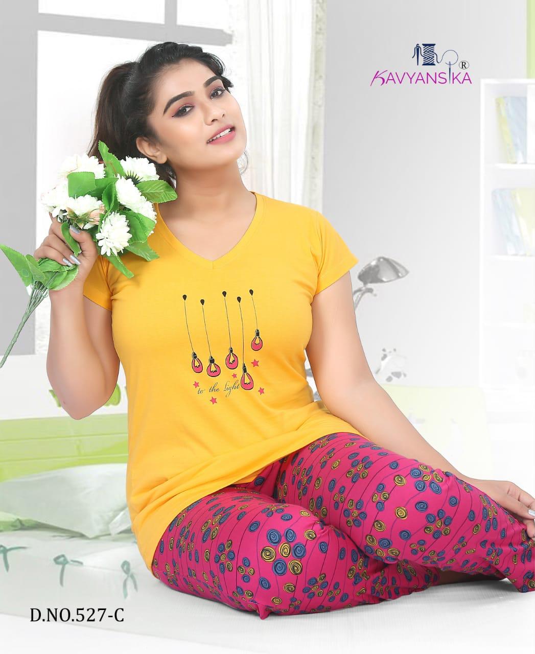 Kavyansika Launch Vol 527 Cotton Sinker Super Quality Night Suit