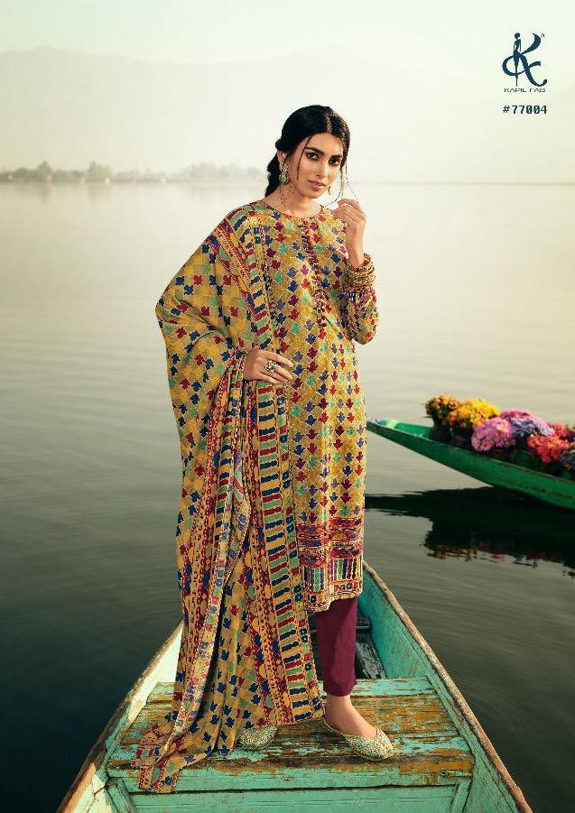 Kesar Launch Aazeen Pashmina Printed Casual Wear Dress Materials