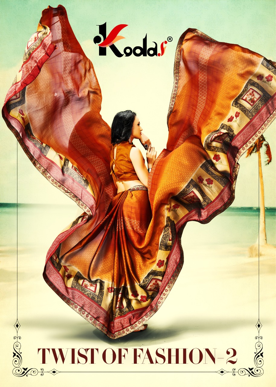Kodas Sitka Presents Twist Of Fashion Vol 2 Black Rangoli Print With Border Saree
