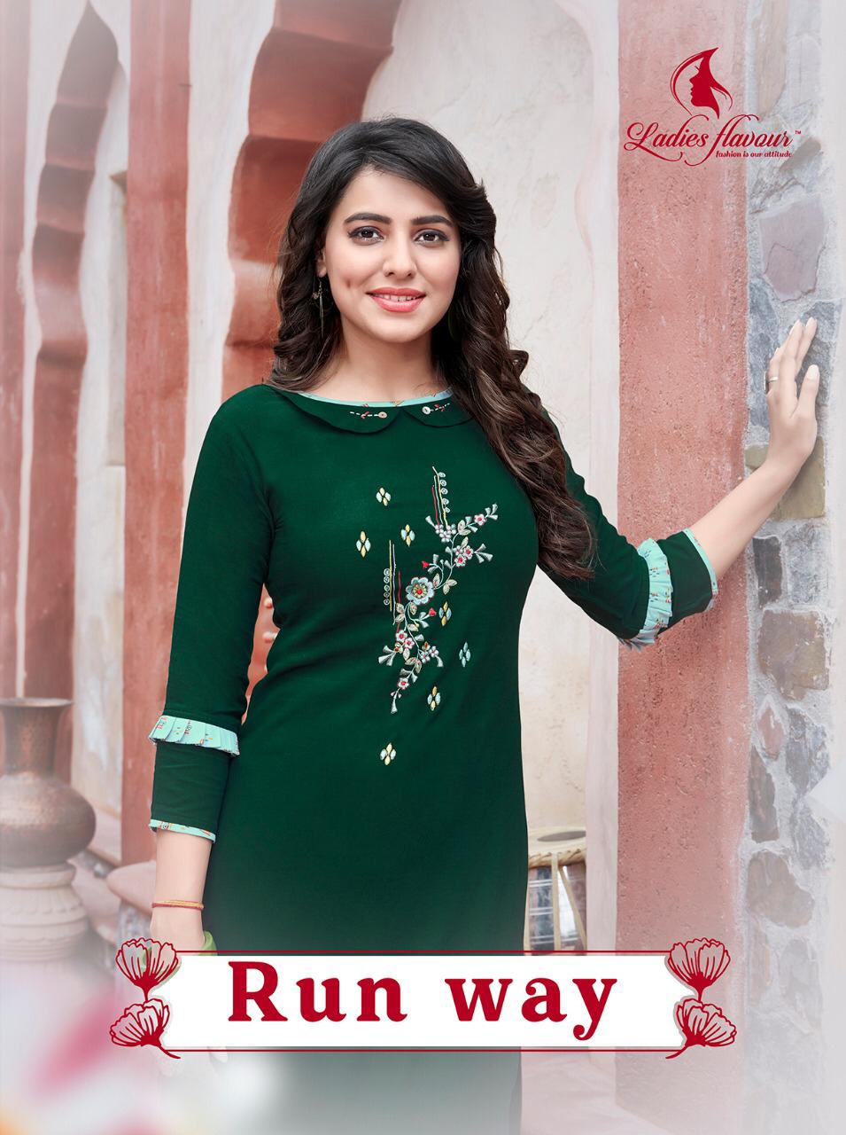 Ladies Flavour Runway Rayon With Embroidery Work Top With Bottom Collections