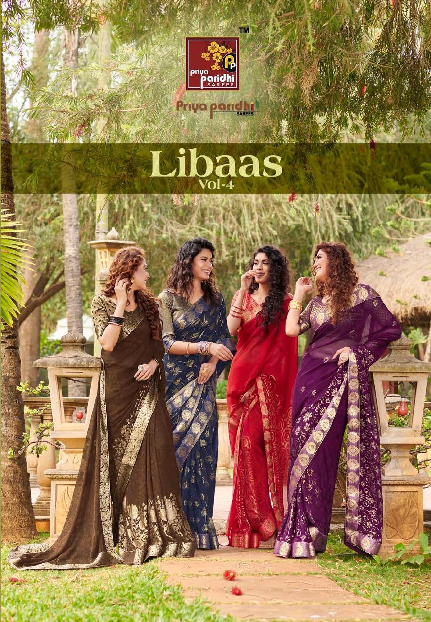 Libaas Vol 4 By Prita Paridhi Fancy Georgette With Printed Border Saree Catalogs
