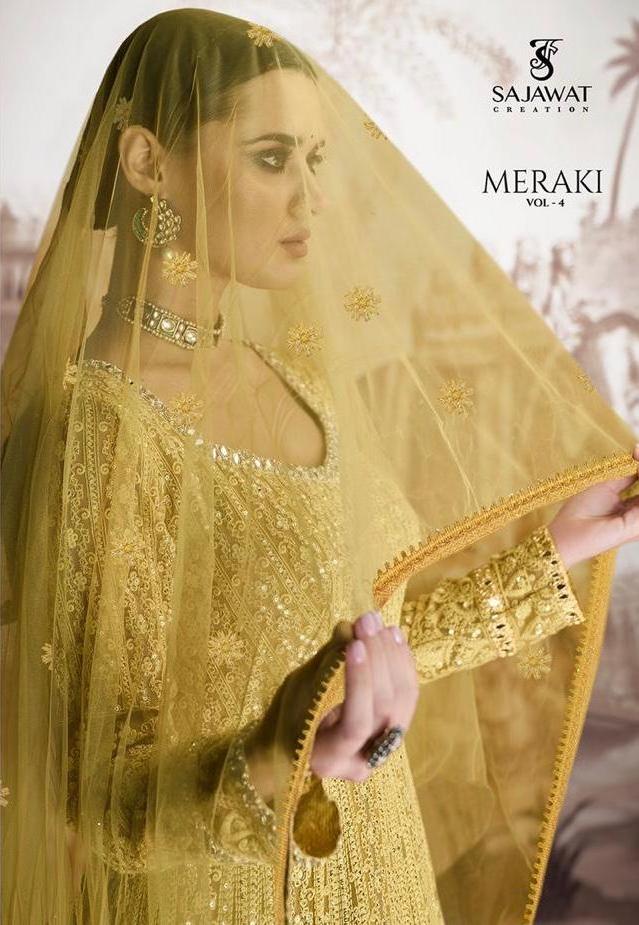 Meraki Vol 4 By Sajawat Georgette Gown Style Ready Made Salwar Kameez