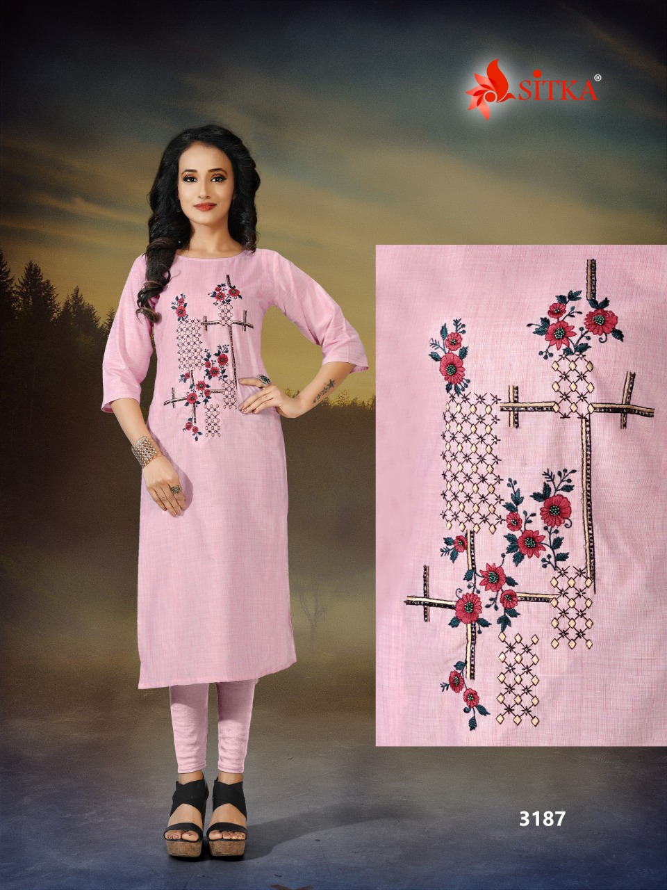 Munch By Sitka Cotton With Embroidery Work Kurti Collection In India