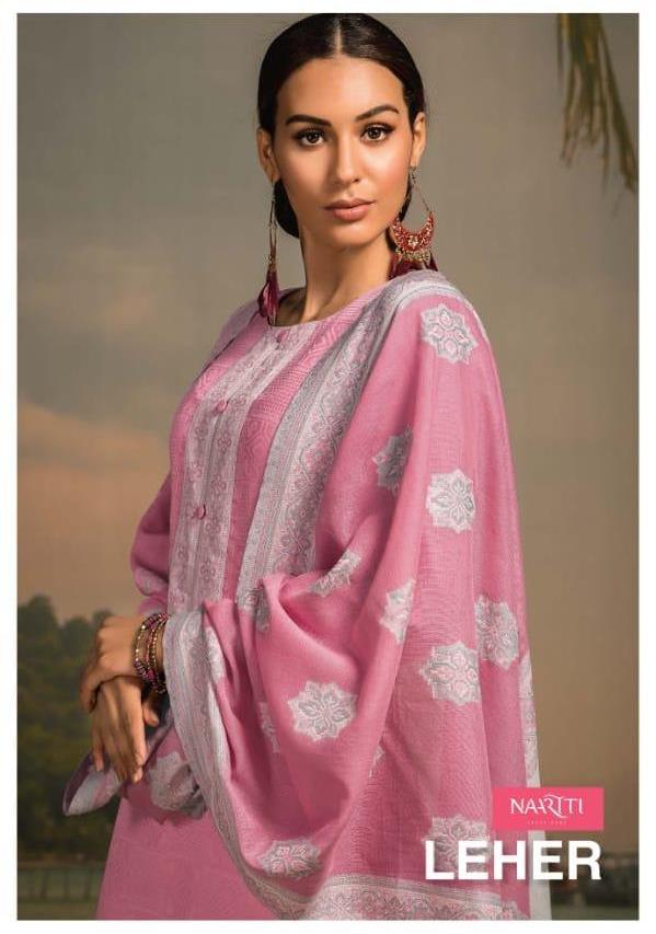 Naariti Present Leher Soft Cotton Jacquard Stylish Look Salwar Kameez In Surat Textile Market