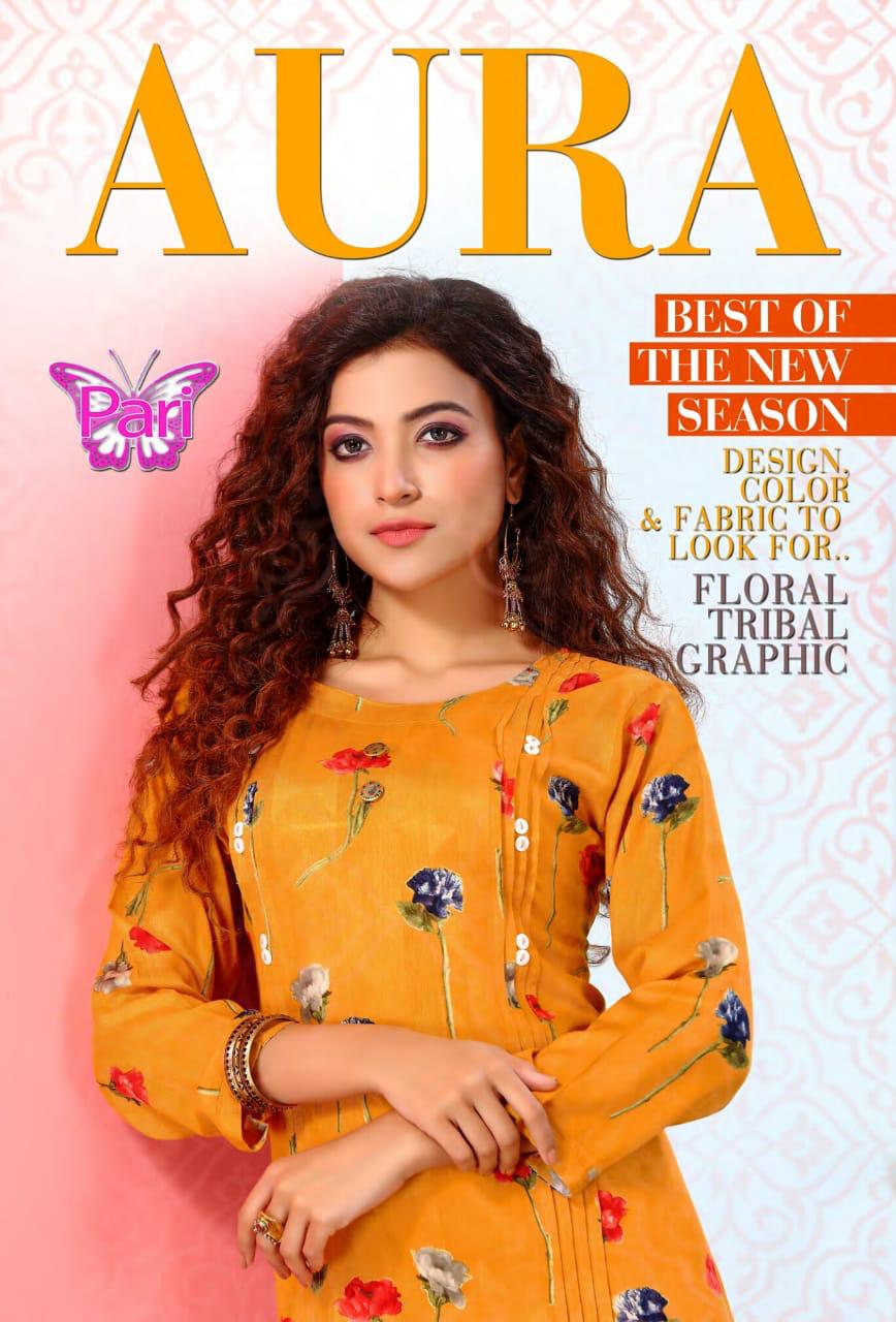 Pari Presenting Aura Rayon Exclusive Kurti Online Shopping In Krishna Creation Surat