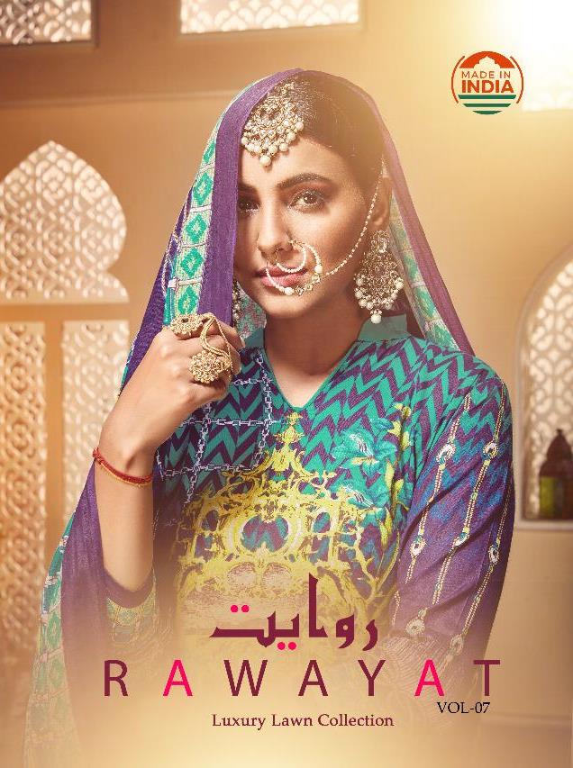 Rawayat Luxury Lawn Collection Vol 7 Cambric Lawn Regular Wear Salwar Suit