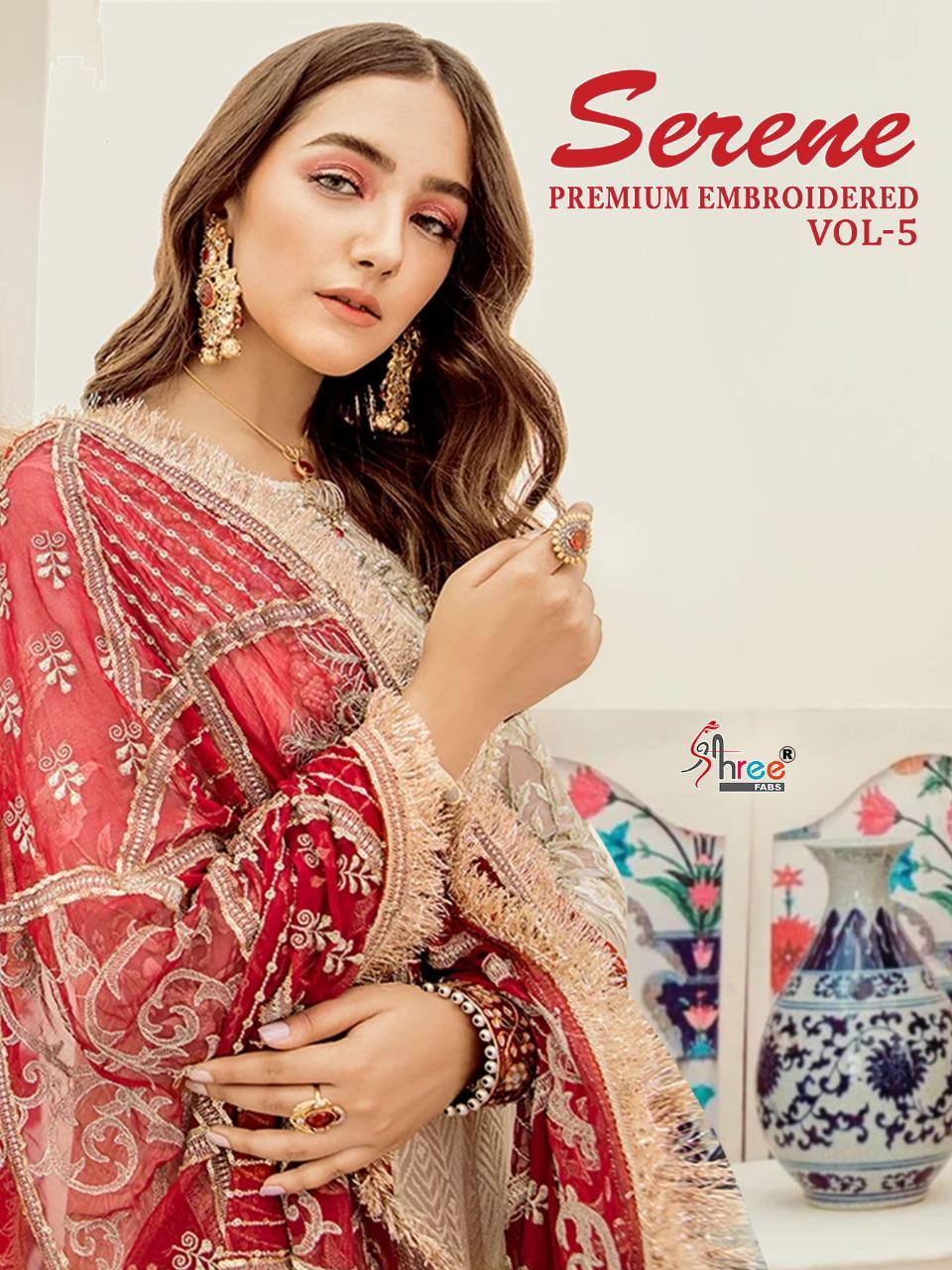 Serene Premium Embroidered Vol 5 By Shree Fab Georgette Net Pakistani Suit Concept