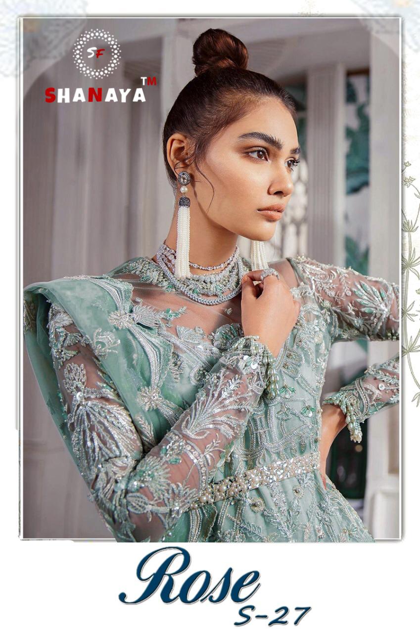 Shanaya Fashion Rose S 27 Color Heavy Butterfly Net Bridal Pakistani Suit Concept