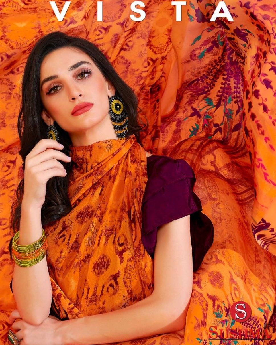 Sushma Saree Vista Crepe Printed Sarees Catalog At Cheapest Rate Online