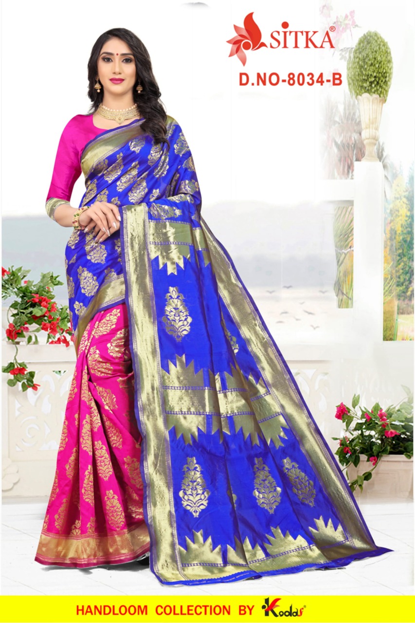 Taal 8034 By Sitka Jacquard Silk Saree At Lowest Price In Surat Textile Market
