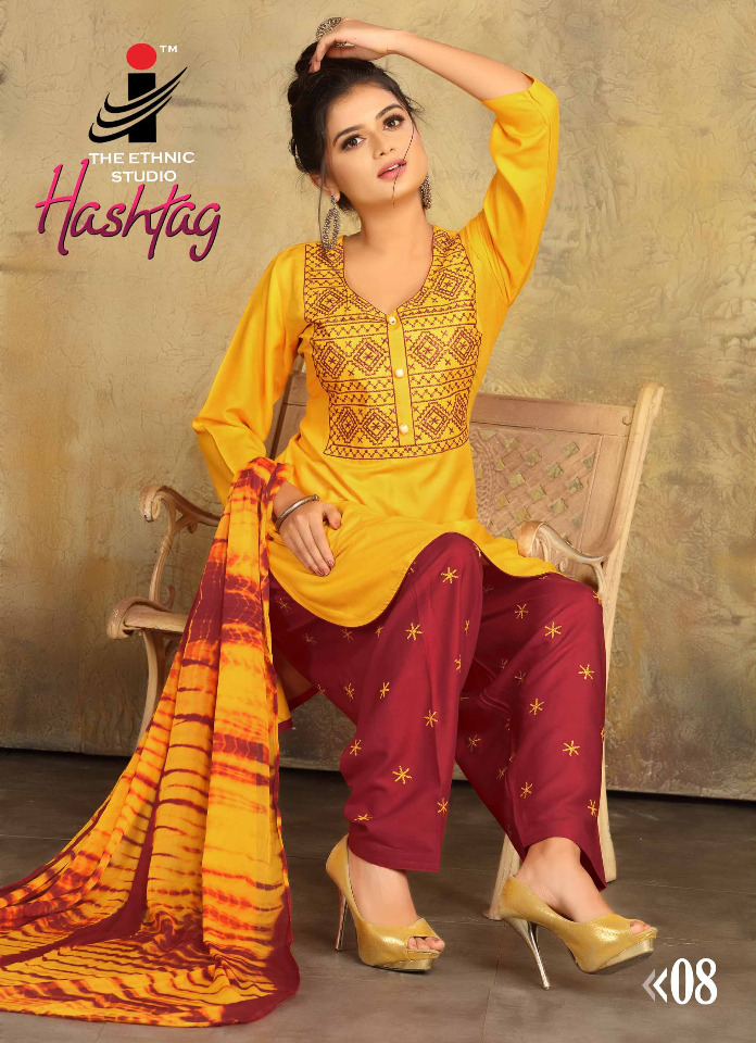 The Ethnic Studio Hashtag Rayon Readymade Patiyala Dress Collection