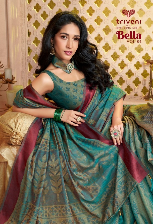 Triveni Launch Bella Vol 4 Good Looking Brasso Saree Catalogs Shopping In Surat
