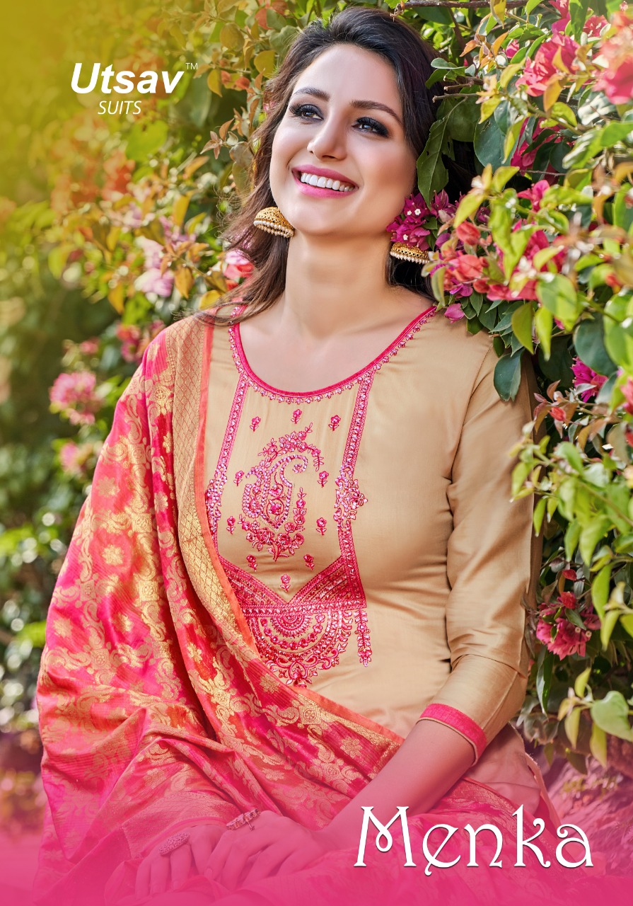 Utsav Suits Present Menka Pure Jam Cotton With Embroidery Salwar Suit Supplier