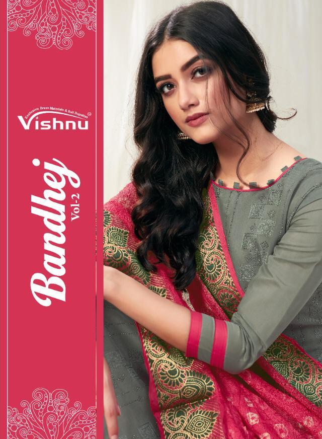 Vishnu Impex Bandhej Vol 2 Modal Silk Embroidery 9001-9012 Series Salwar Suits