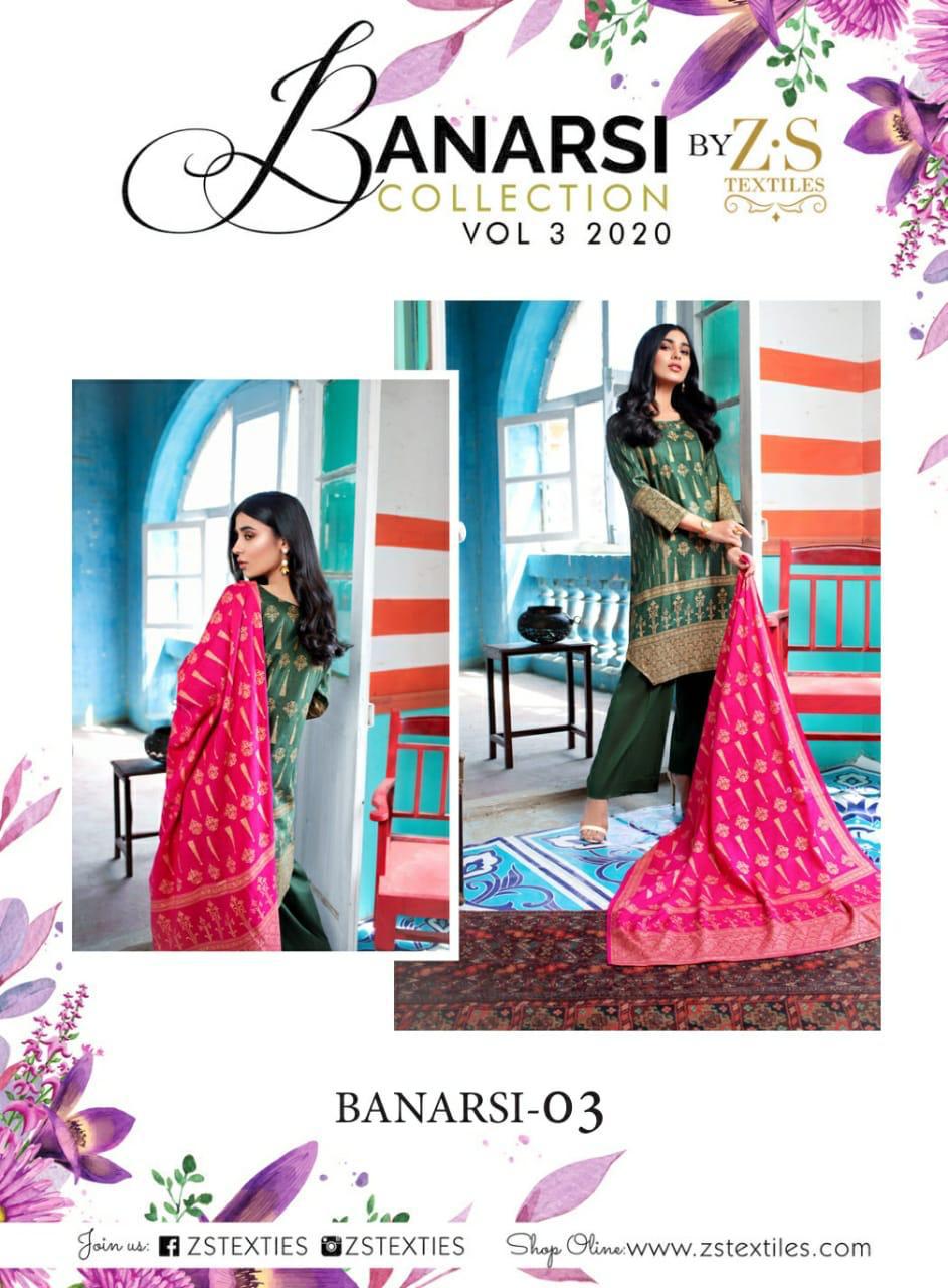 Zs Textile Sahil Banarasi Vol 3 Printed Lawn Collections Salwar Suits Pakistani Concept