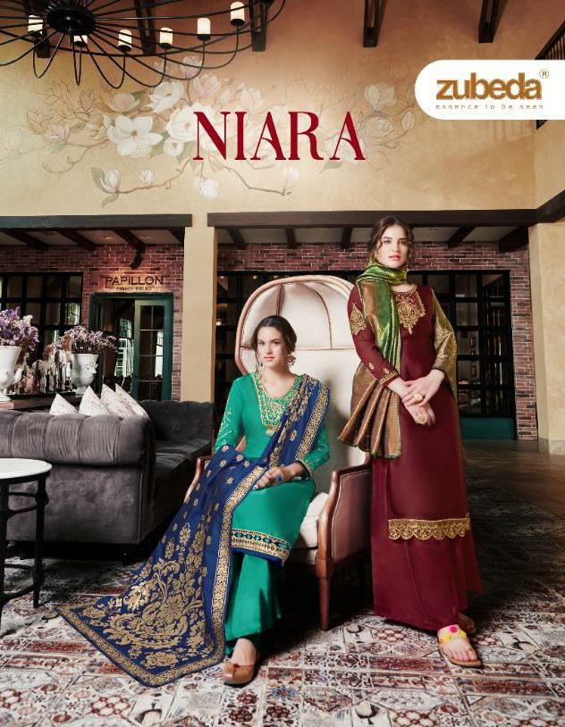 Zubeda Niara Satin Georgette Designer Traditional Look Salwar Suit Looking Heavy