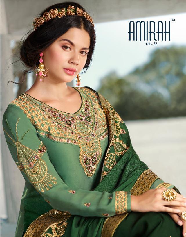 Amirah Vol 32 Satin Georgette Embroidery Exclusive Salwar Kameez