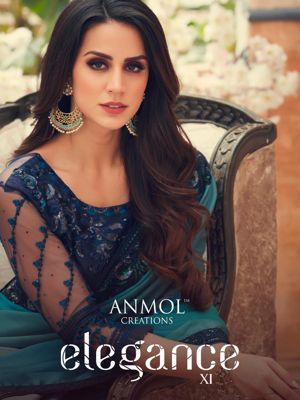 Anmol Creation Elegance Vol 11 Chiffon Digital Printed Saree With Exclusive Blouse