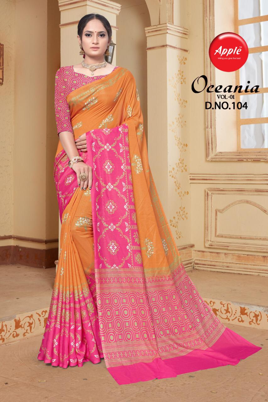 Apple Saree Presents Oceania Vol 1 Cotton Silk Digital Print New Collections For Saree