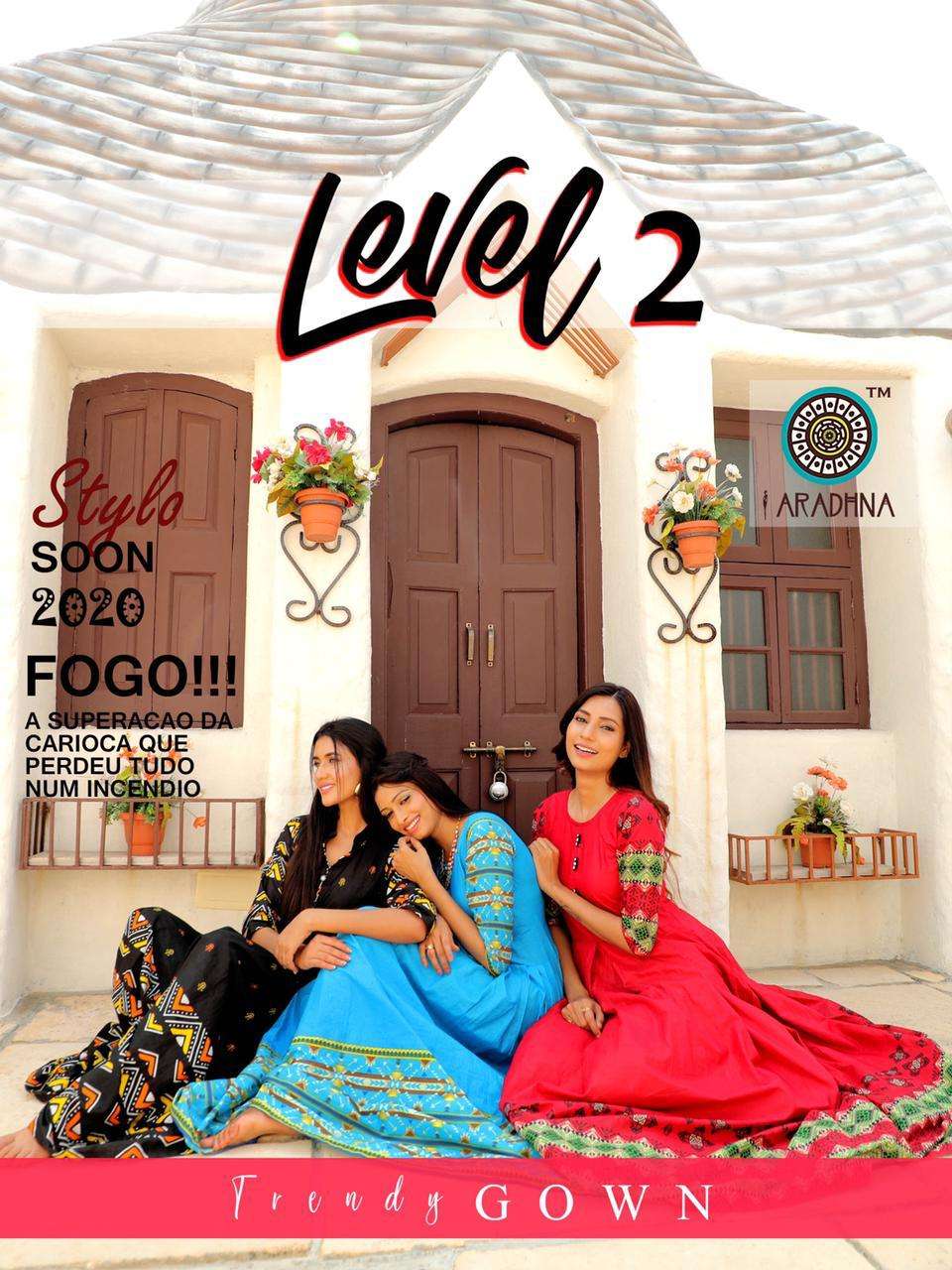 Aradhana Presents Level Vol 2 Cotton Print With Work Long Festival Wear Kurti Collections
